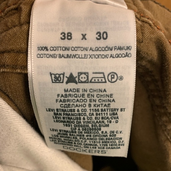 Dockers Leather Patch Anchor Logo Brown Jeans Pants - Men’s 38x30 Straight Fit - Picture 6 of 6